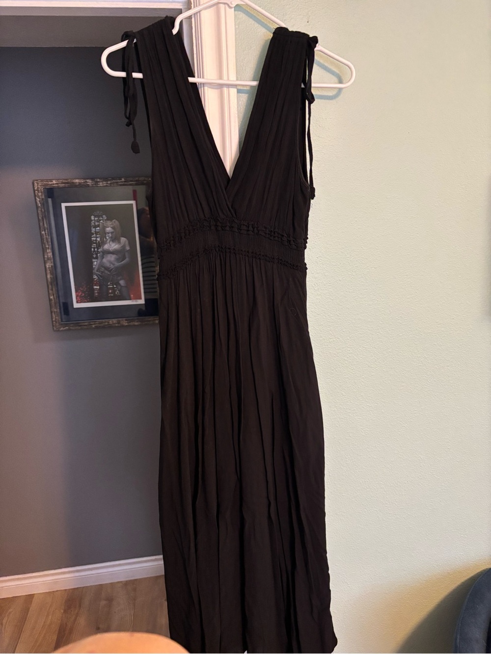 Reset Black V-Neck Sleeveless Midi Dress